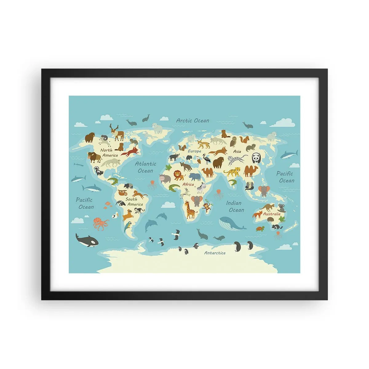 Pôster com moldura preta - Bons vizinhos - 50x40 cm