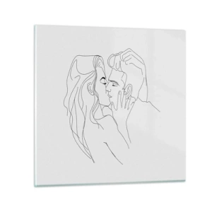 Quadro em vidro - Com a mesma linha - 30x30 cm