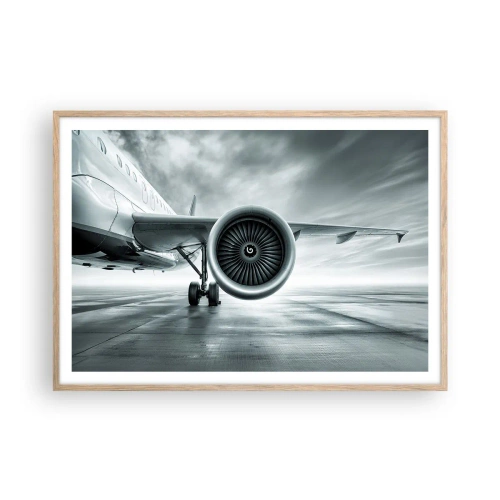 Pôster com moldura de carvalho claro - Há poder! - 100x70 cm