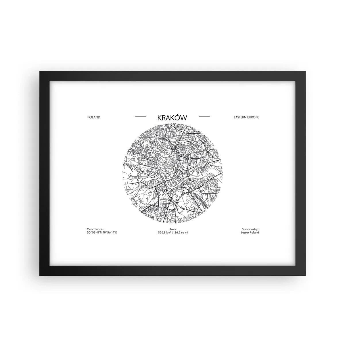 Pôster com moldura preta - Anatomia de Cracóvia - 40x30 cm