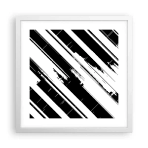 Pôster em moldura branca - Uma composição intensa e dinâmica - 40x40 cm