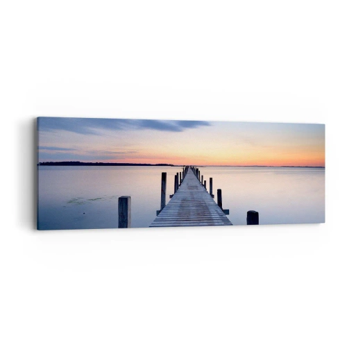 Quadro em tela - A calma de um crepúsculo sereno - 90x30 cm