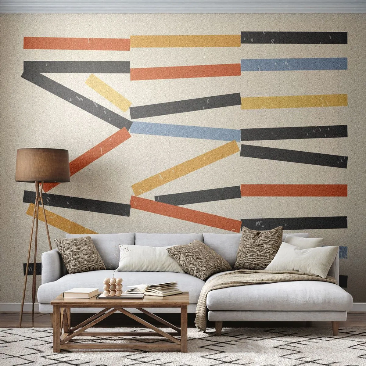 Papel de Parede Autocolante Deluxe Sticker - Composição ao nível - Minimalismo, Moderno, Contemporâneo - 450x315 cm