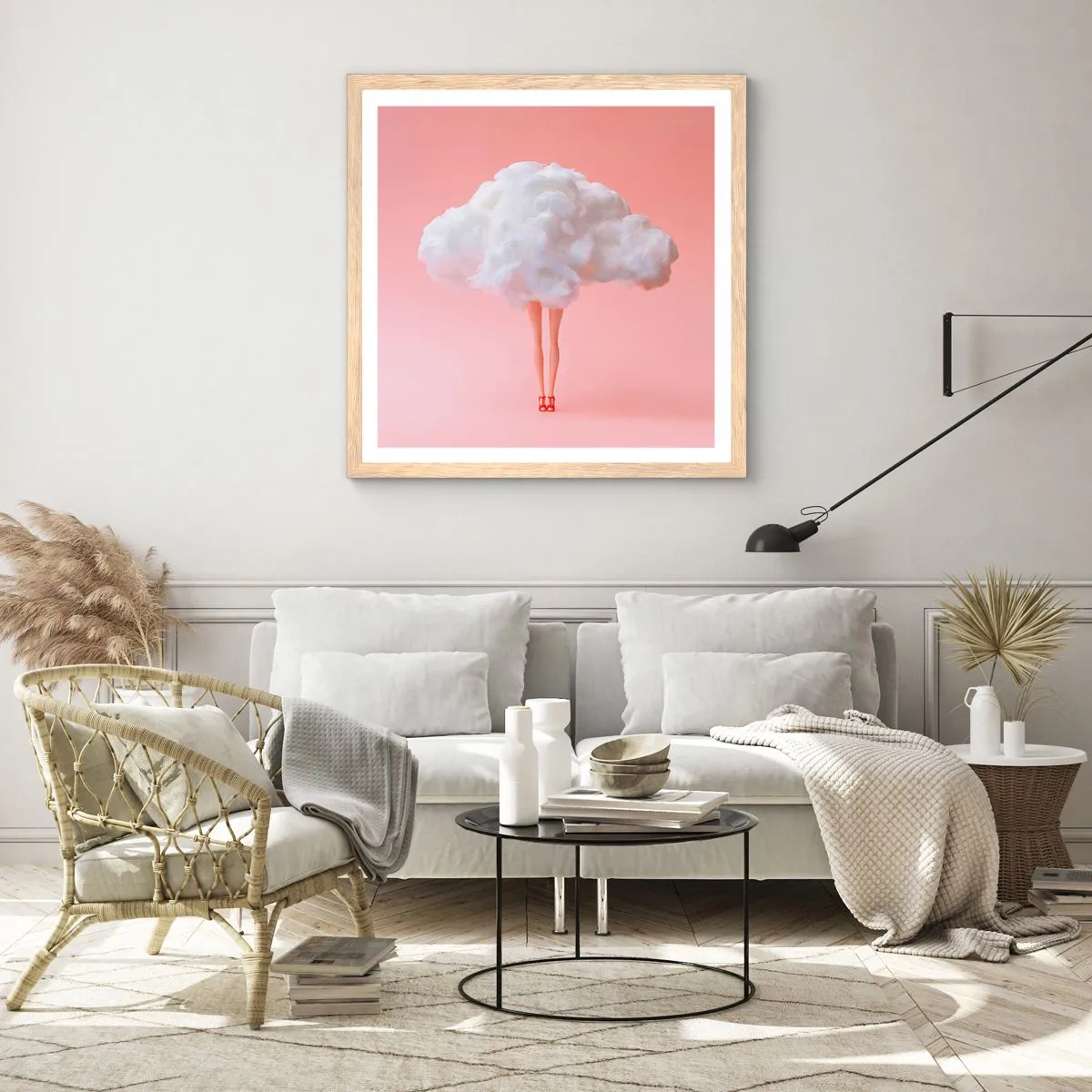 Pôster com moldura de carvalho claro - Doce promessa - 30x30 cm