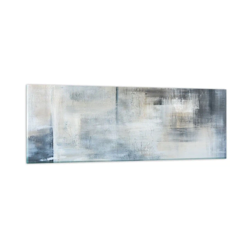Quadro em vidro - Atrás da cortina azul - 90x30 cm