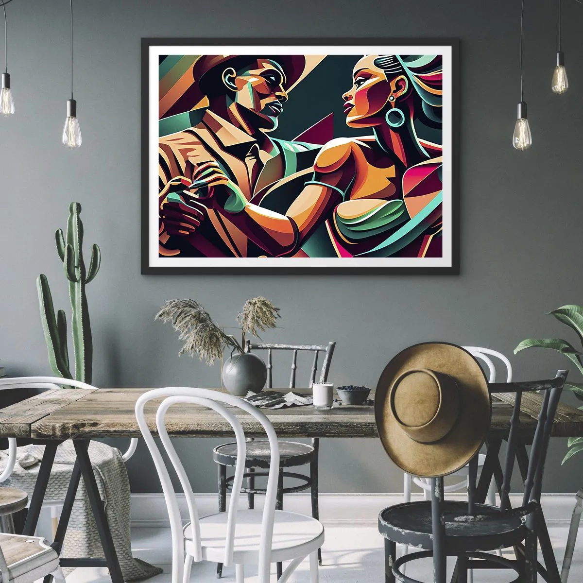 Pôster com moldura preta - No ritmo do coração - 70x50 cm