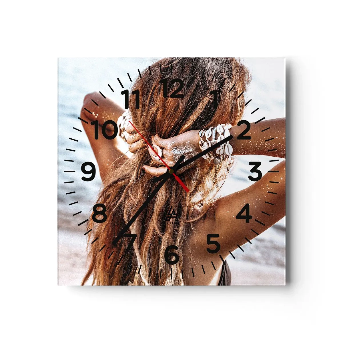 Relógio de parede - Relógio em vidro - Irmã da água e do sol - 40x40 cm