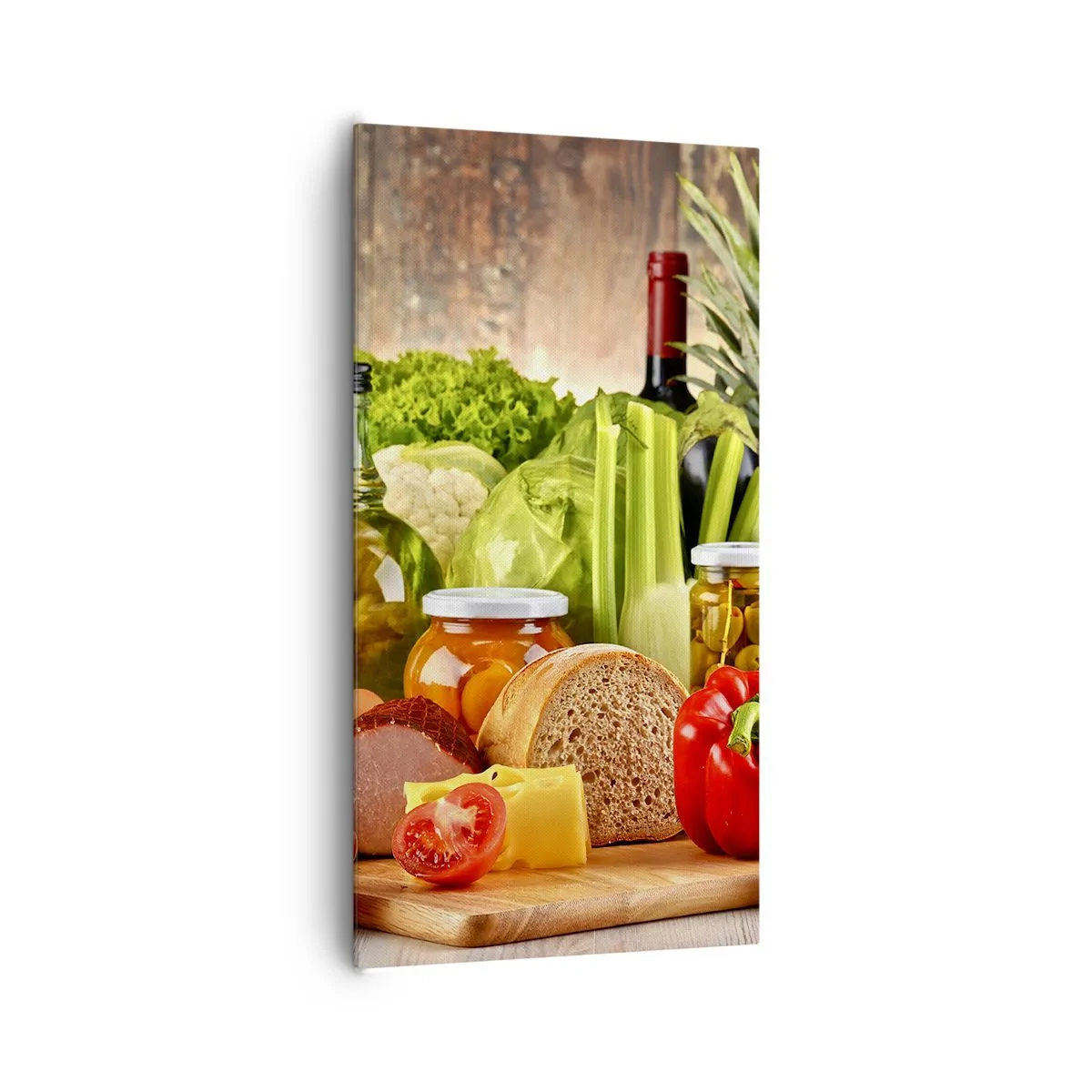 Quadro em tela - Defumados, cozidos, em conserva - 65x120 cm