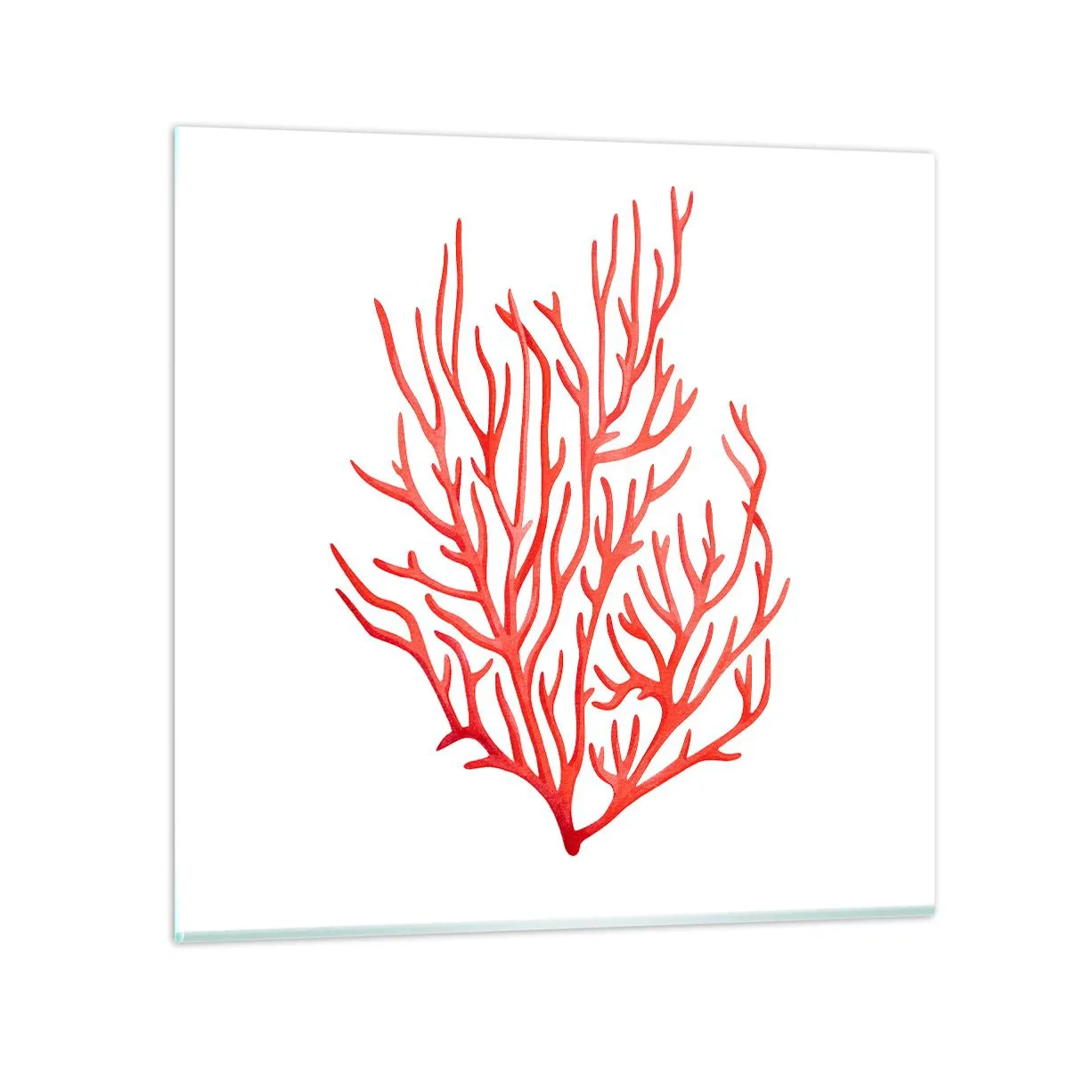 Quadro em vidro - Filigrana coral - 60x60 cm