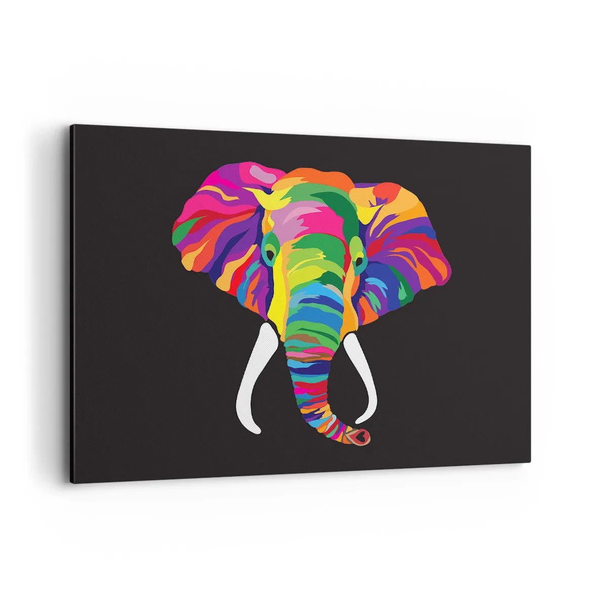 Quadro em tela - O elefante que adorava banhar-se no arco-íris - 100x70 cm