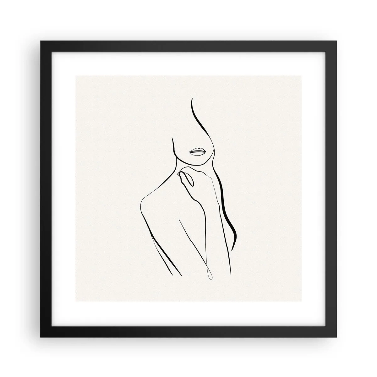 Pôster com moldura preta - Uma onda de melancolia - 40x40 cm