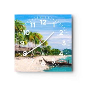 Relógio de parede - Relógio em vidro - Um sonho exótico - 40x40 cm