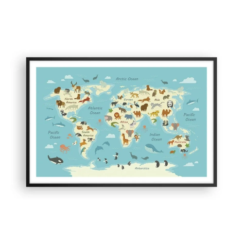 Pôster com moldura preta - Bons vizinhos - 91x61 cm