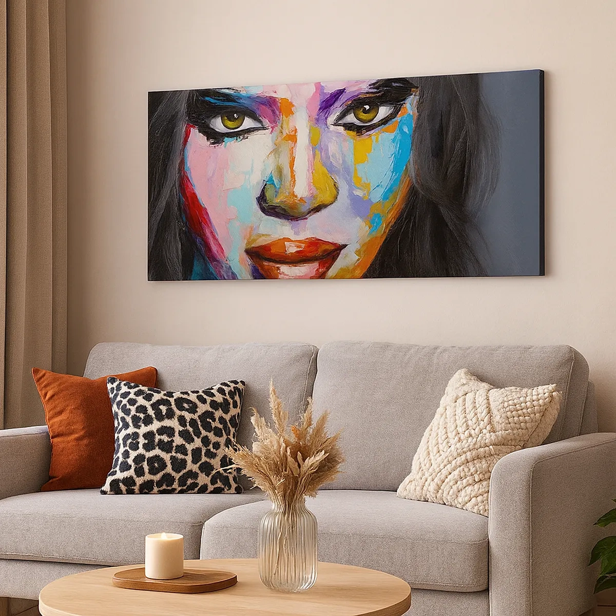 Quadro em tela - É impossível tirar os olhos - 30x30 cm