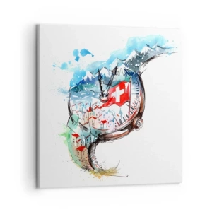 Quadro em tela - O Espírito da Suíça - 50x50 cm