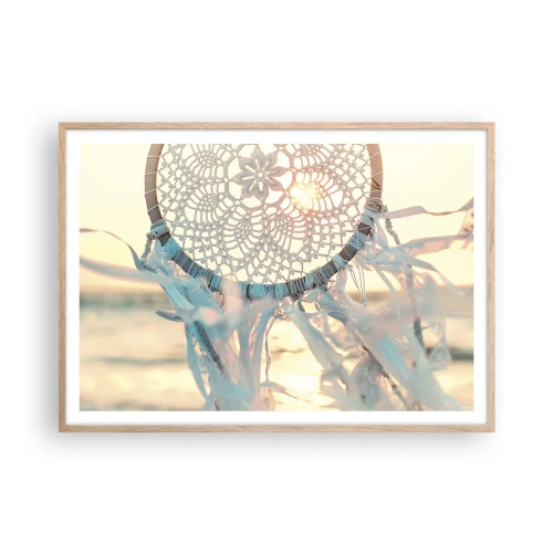 Pôster com moldura de carvalho claro - Totem de renda - 100x70 cm