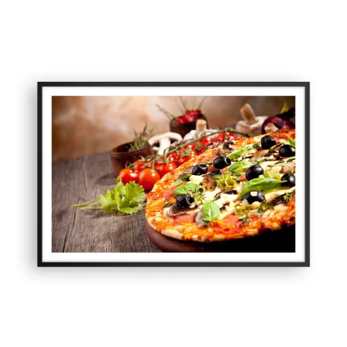 Pôster com moldura preta - Ingredientes telúricos - 91x61 cm