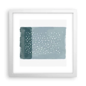 Pôster em moldura branca - Cultivado em azul - 30x30 cm