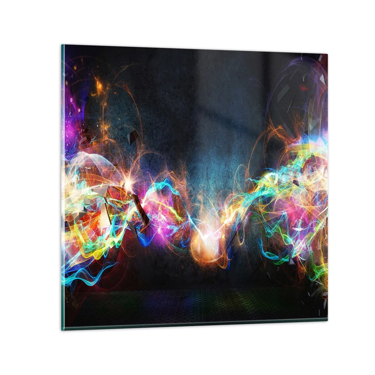 Quadro em vidro - Com alegria contra a escuridão - 40x40 cm