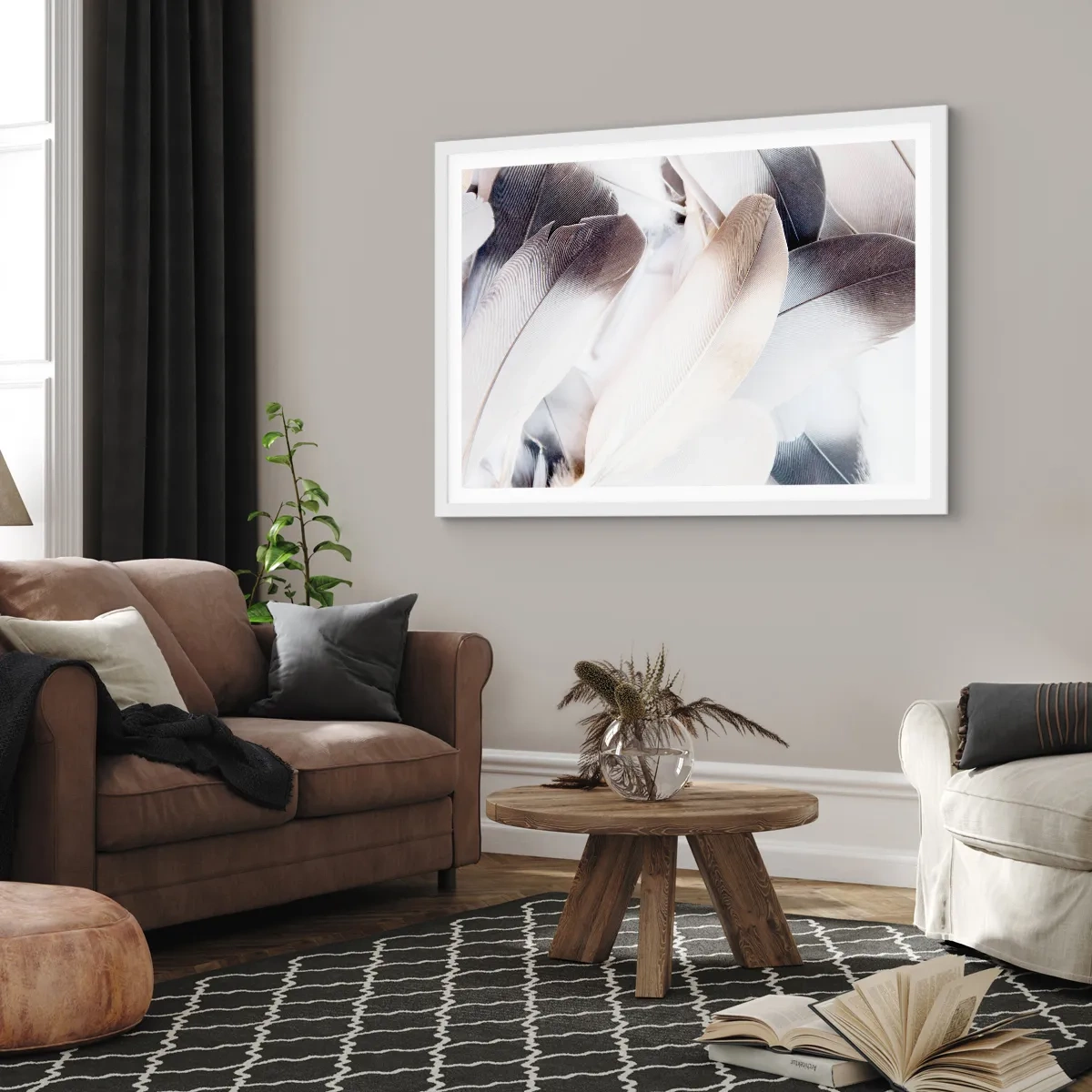 Pôster em moldura branca - Semi-angelical - 70x50 cm