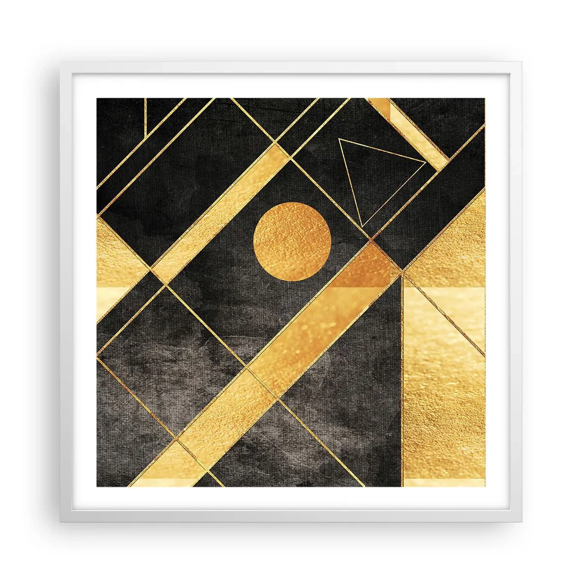 Pôster em moldura branca - Sol do Deserto - 60x60 cm