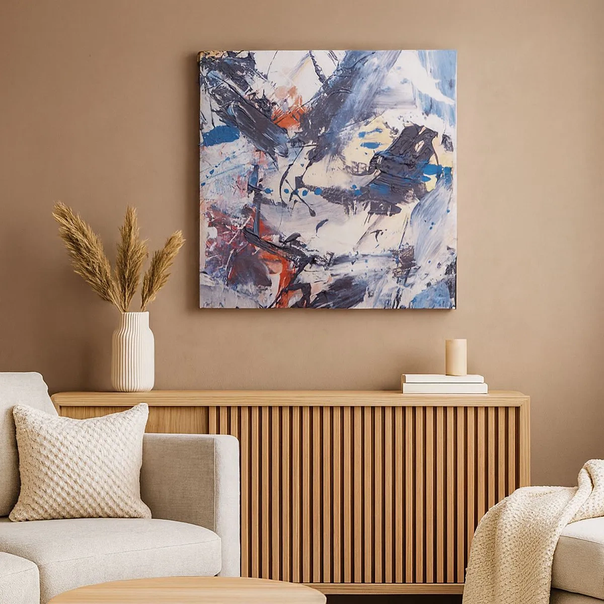 Quadro em tela - Dança louca da abstração - 30x30 cm