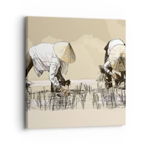 Quadro em tela - Boa colheita  - 30x30 cm