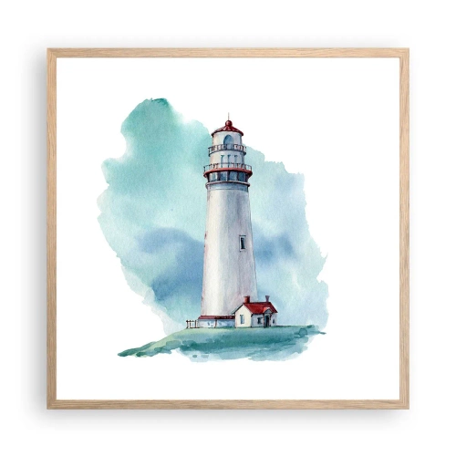 Pôster com moldura de carvalho claro - A gentil irmã do azul - 60x60 cm