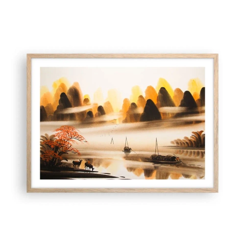 Pôster com moldura de carvalho claro - Além do Extremo Oriente - 70x50 cm