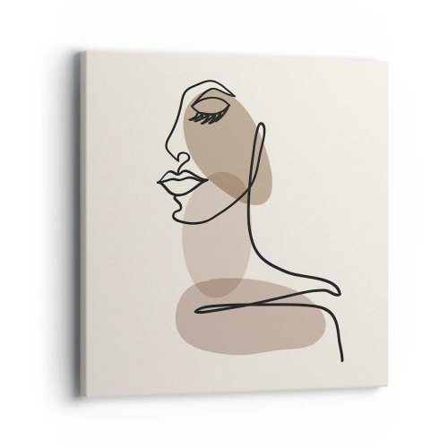 Quadro em tela - Ouvindo-se a si própria - 40x40 cm