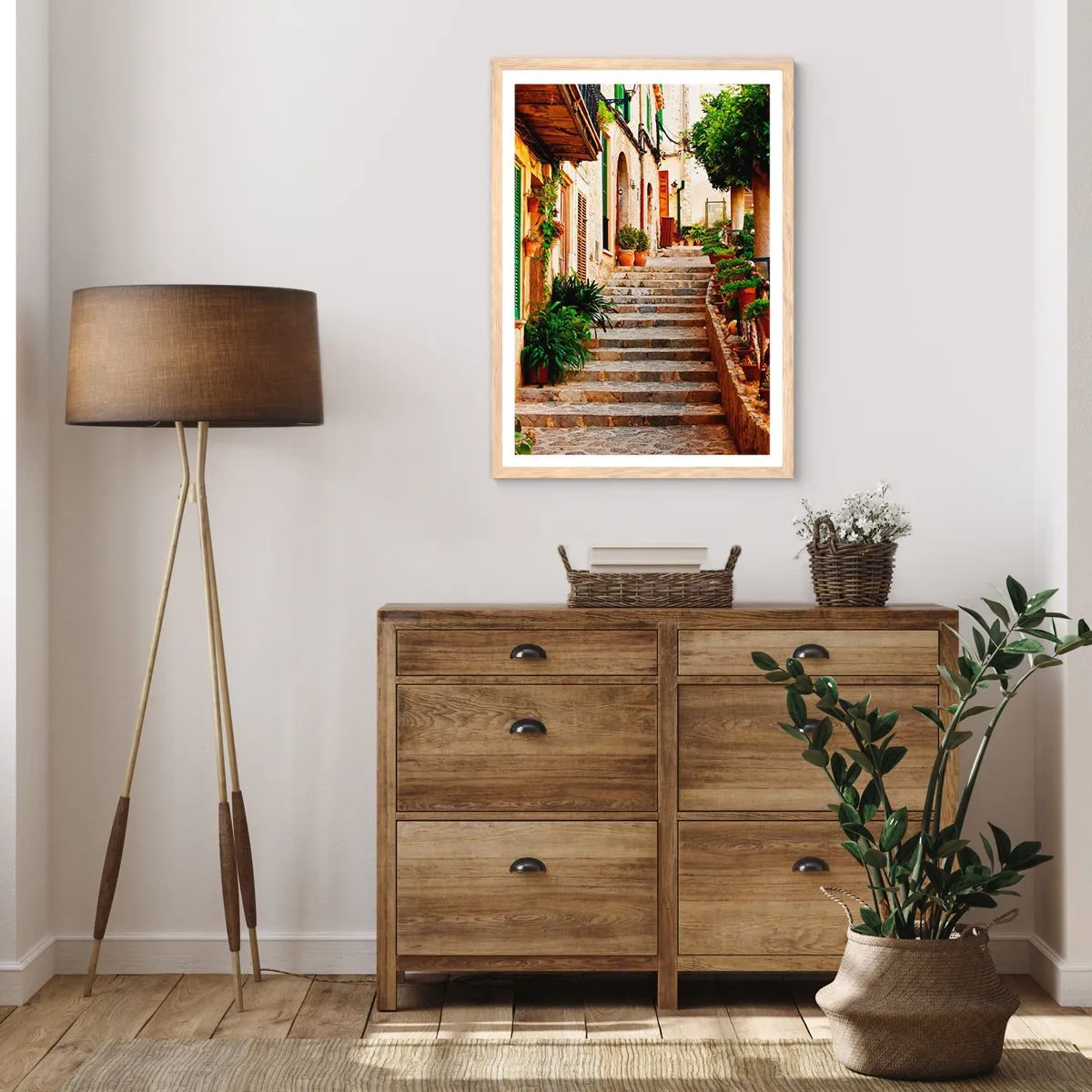 Pôster com moldura de carvalho claro - O encanto das férias espanholas - 61x91 cm
