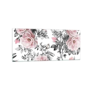 Quadro em vidro - Perder-se nas rosas - 120x50 cm