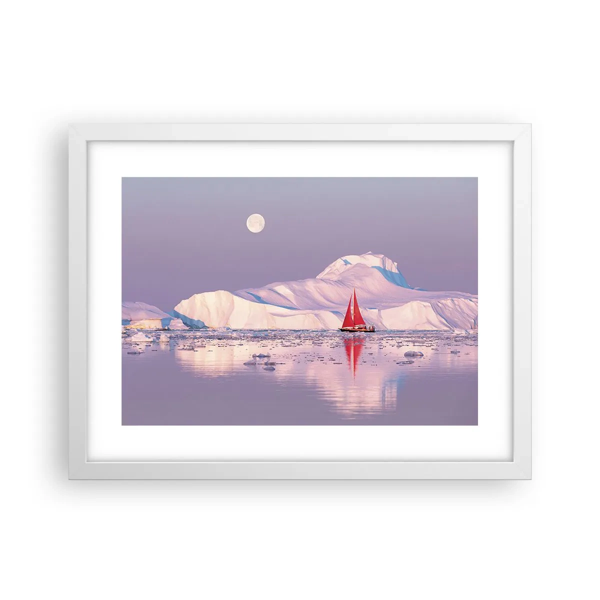 Pôster em moldura branca - O calor da vela, a frieza do gelo - 40x30 cm