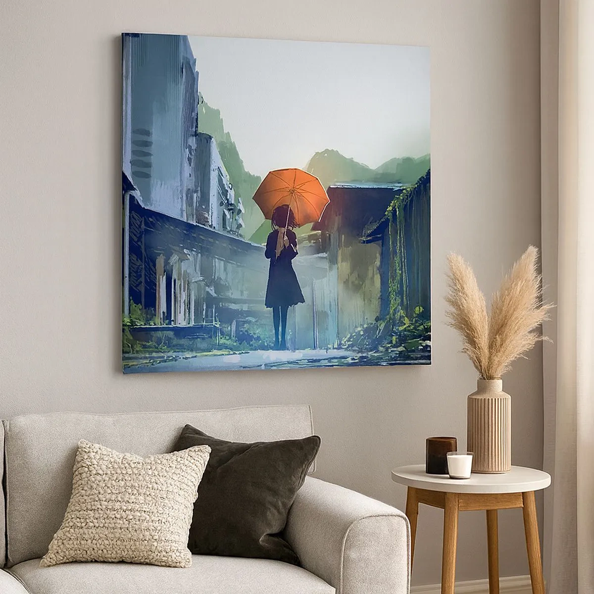 Quadro em tela - Chuva revigorante - 30x30 cm