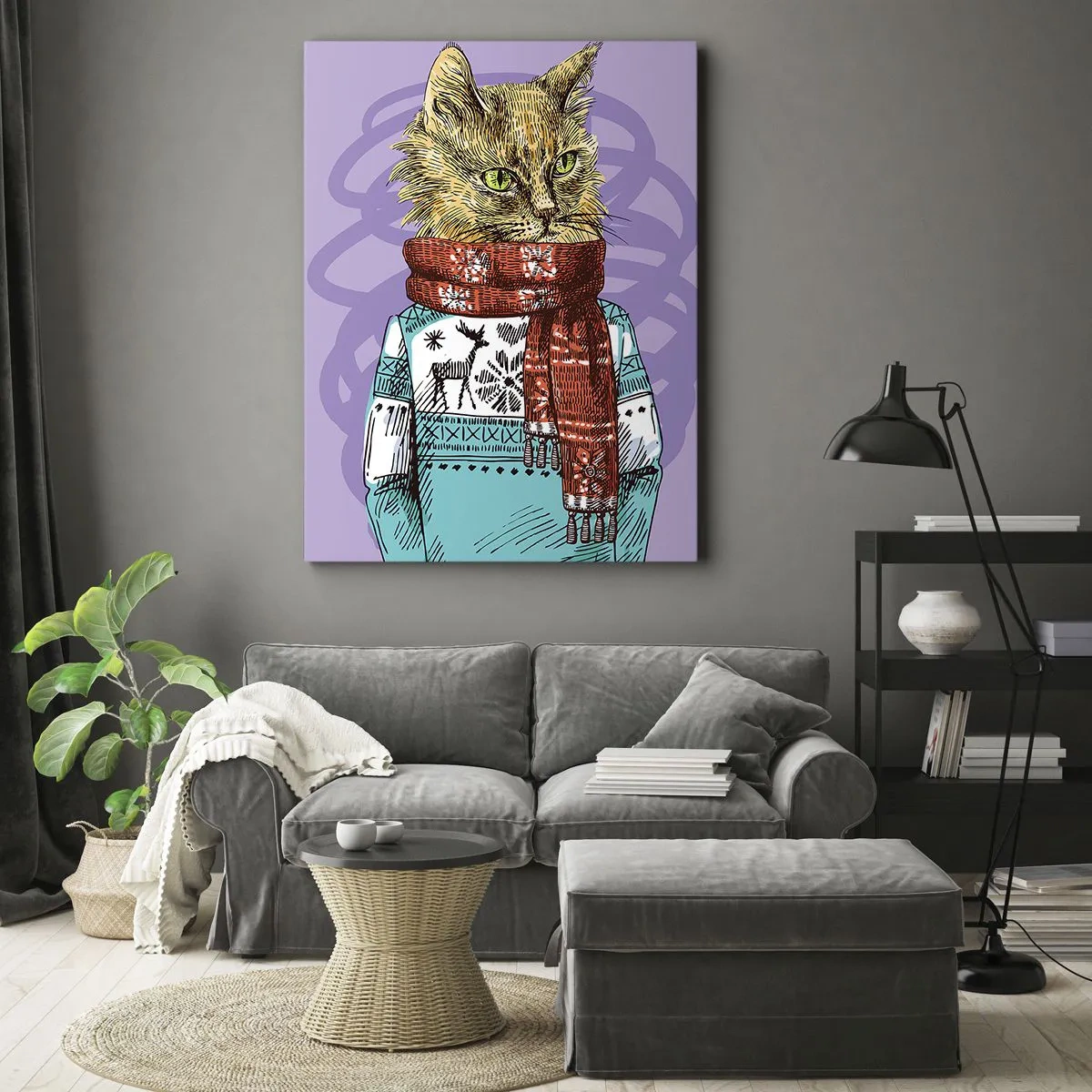 Quadro em tela - Gato não só de botas - 50x70 cm