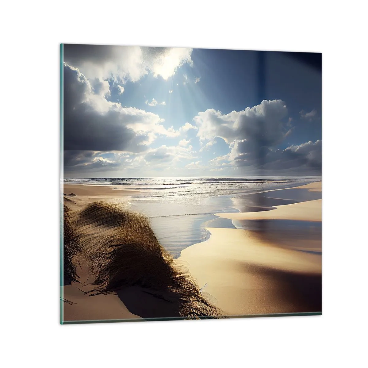 Quadro em vidro - Praia, praia selvagem - 60x60 cm
