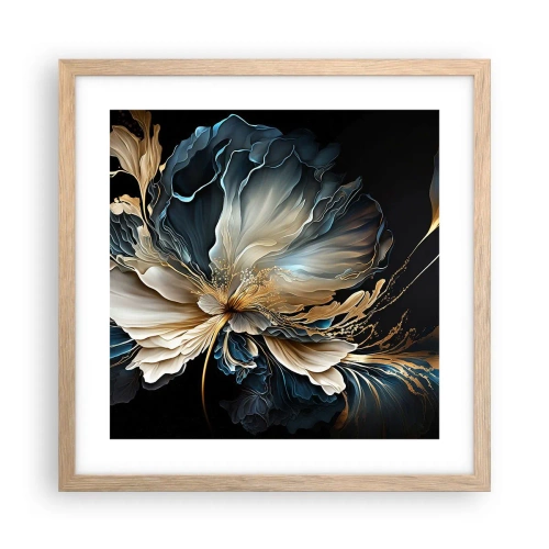 Pôster com moldura de carvalho claro - Flor de samambaia de conto de fadas - 40x40 cm