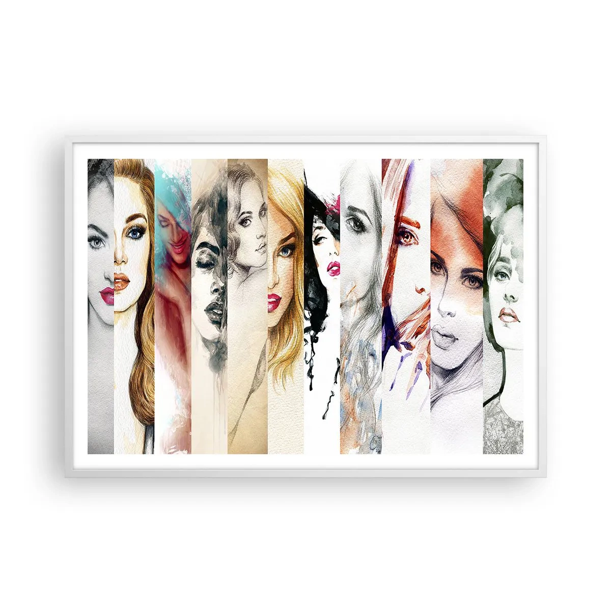 Pôster em moldura branca - Sempre VOCÊ - 100x70 cm