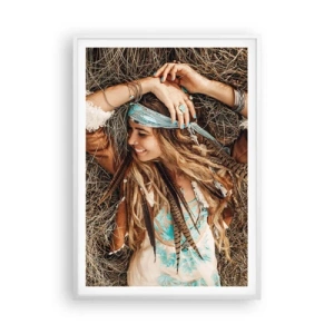 Pôster em moldura branca - A caminho do verão do amor - 70x100 cm