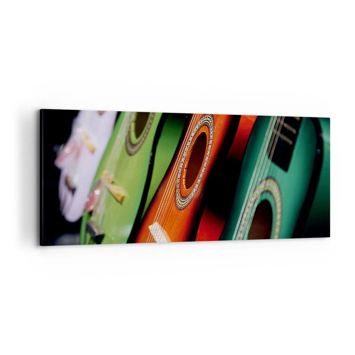 Quadro em tela - A guitarra tem muitas cores - 100x40 cm