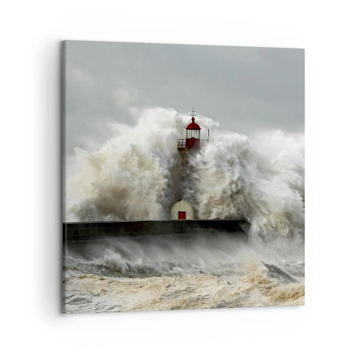 Quadro em tela - A ira do oceano - 50x50 cm