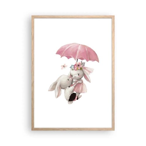 Pôster com moldura de carvalho claro - Isso é amor - 50x70 cm