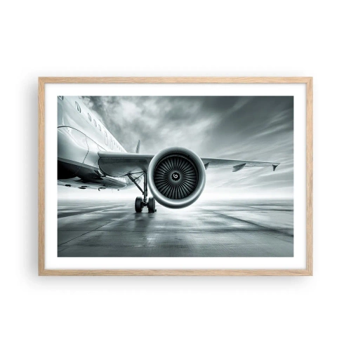 Pôster com moldura de carvalho claro - Há poder! - 70x50 cm