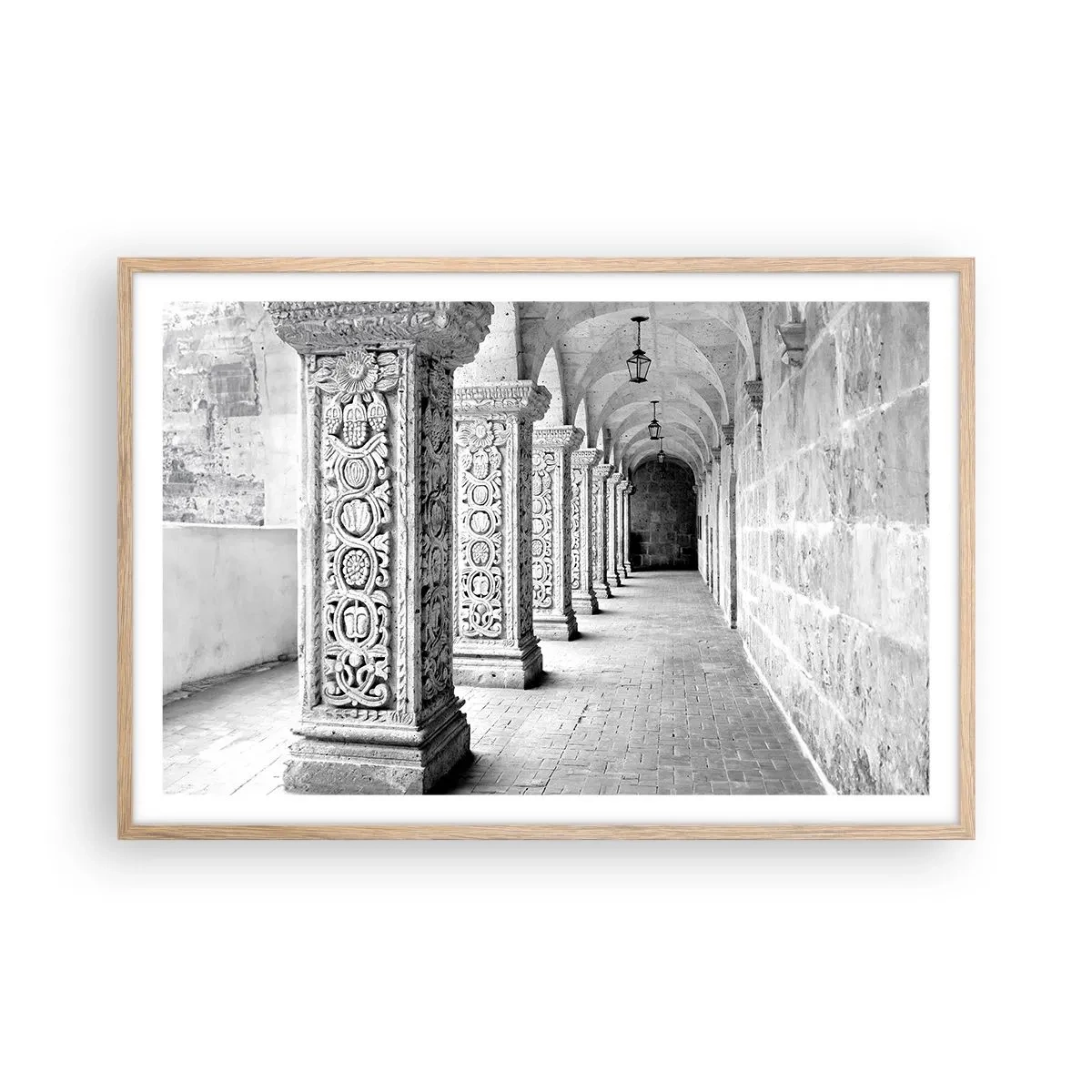 Pôster com moldura de carvalho claro - E para onde...? - 91x61 cm