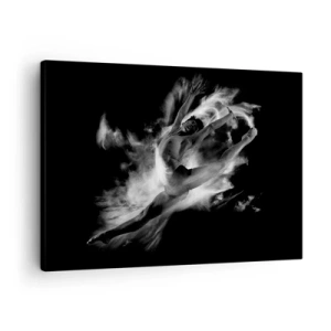 Quadro em tela - Uma dançarina em pose dinâmica contra um fundo preto - 70x50cm - Parado no ar - Decoração de parede moderna para a sala de estar e quarto ARTTOR