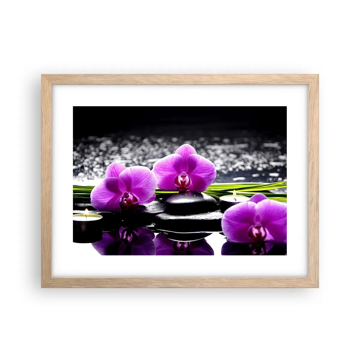 Pôster com moldura de carvalho claro - Afogar-se na paz e sossego - 40x30 cm