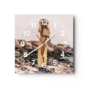 Relógio de parede - Relógio em vidro - A magia das pedras - 40x40 cm