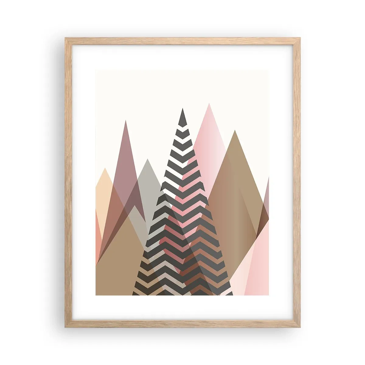 Pôster com moldura de carvalho claro - Vista piramidal - 40x50 cm