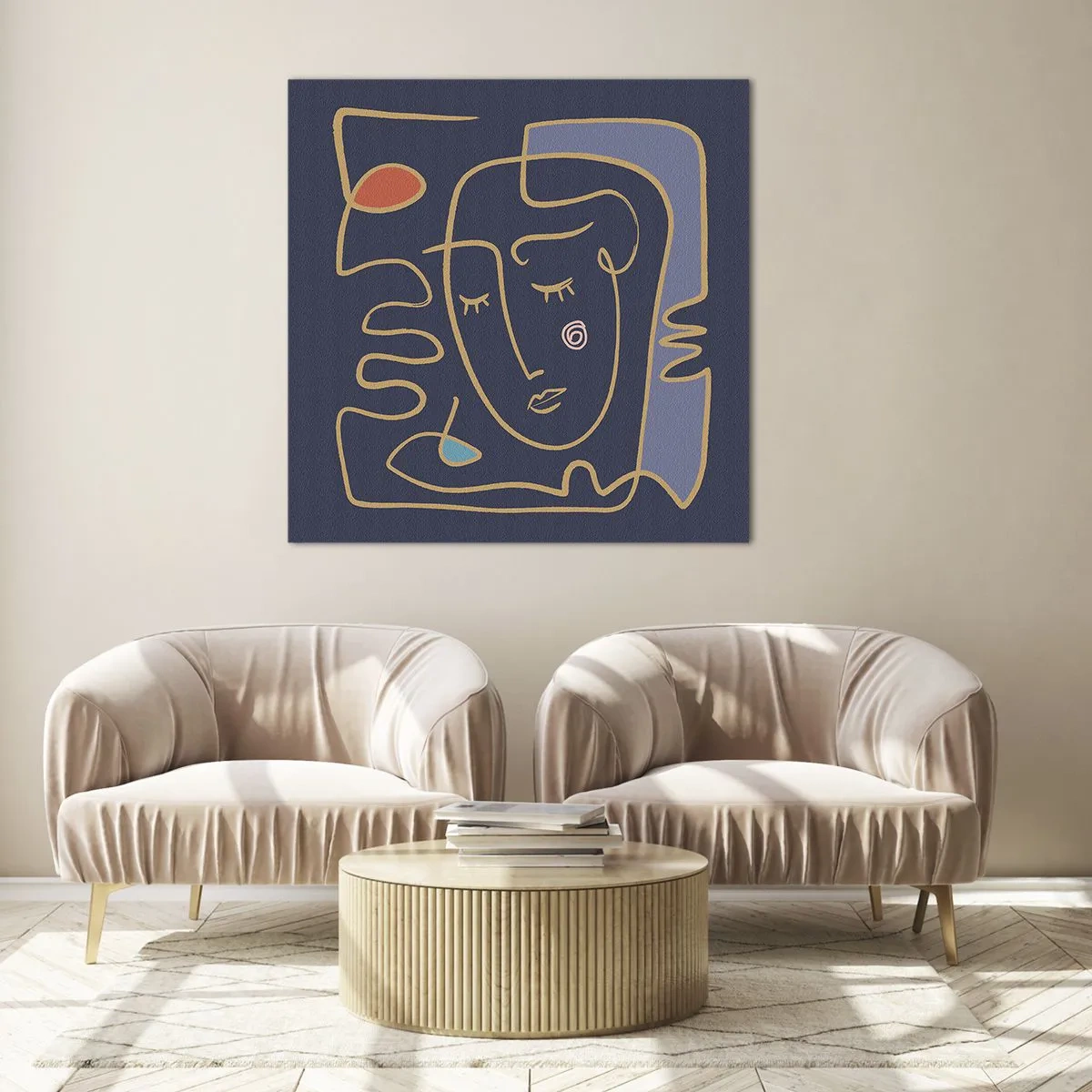 Quadro em vidro - Nos pensamentos - 50x50 cm