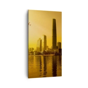 Quadro em tela - Cidade Dourada - 55x100 cm